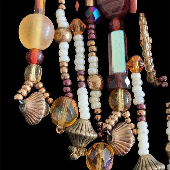 Vintage Artist hand beaded picture agate and banded agate western design brooch - Picture 5 of 9